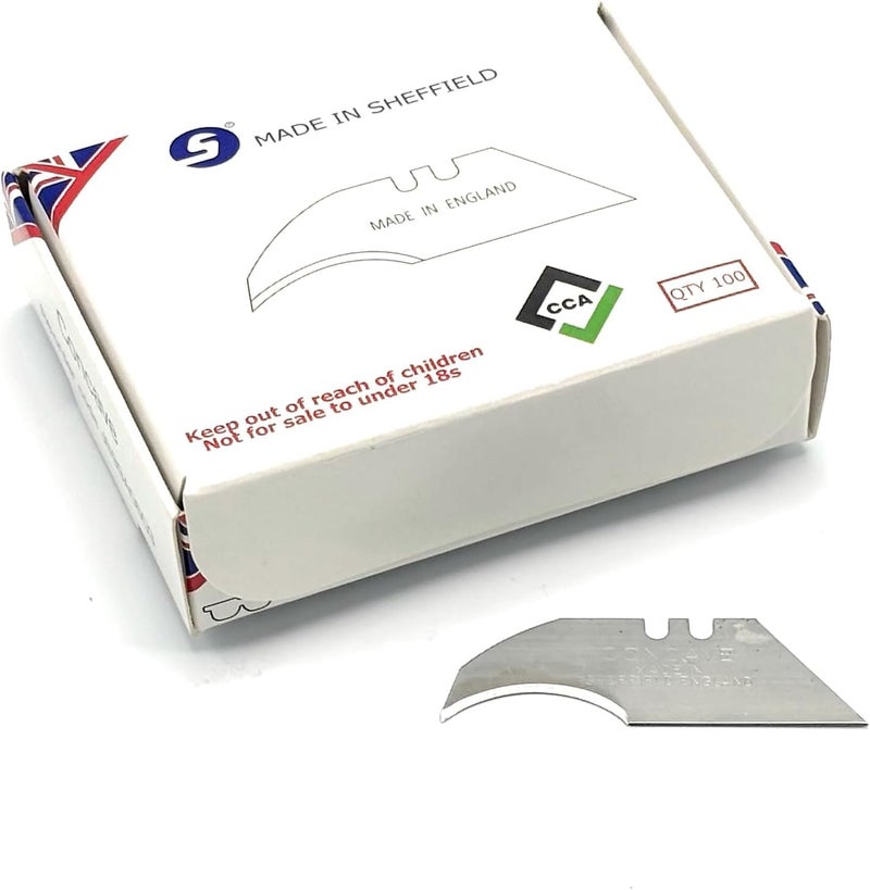 CCA Concave trimming knife blades x 100 - Image 2